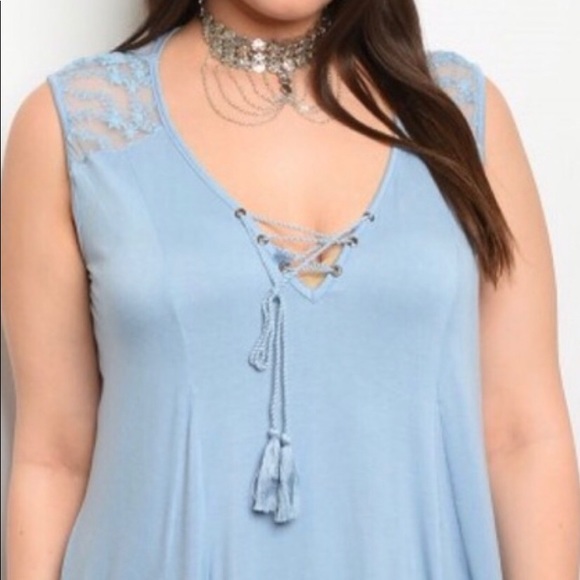 ➕Baby Blue Loose fitting tank - Picture 2 of 5